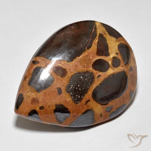 19.79 ct Multicolor Jasper Stone, Natural Jasper in Pear Cabochon Shape for Sale