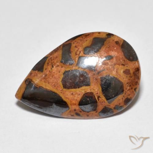 8.18 ct Multicolor Jasper Stone, Natural Jasper in Pear Cabochon Shape for Sale