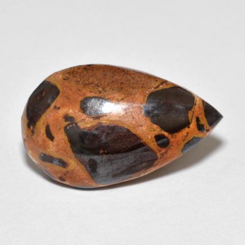 Jaspe Multicolor Pera de 20,3 x 12,4mm de Indonesia, peso de 7.82 ct, piedra preciosa natural No tratado en Opaco Clarity, Jaspe Cabujón Pera de 1 pieza - Color: Multicolor, dureza Mohs de 6.5 - 7 Adecuado para joyas de uso diario, Photo A