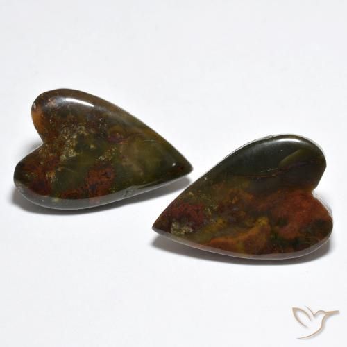 16.85 ct Heart Jasper, 19.8 x 13.5 mm From Indonesia, Photo A