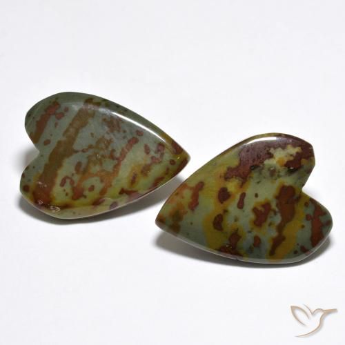 15.28 ct Heart Jasper, 18.7 x 14.2 mm From Indonesia, Photo A