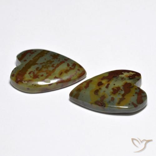 Jasper Gemstones in 18.7 x 14.2 mm Size for Sale, Jasper Stones in Multicolor Color