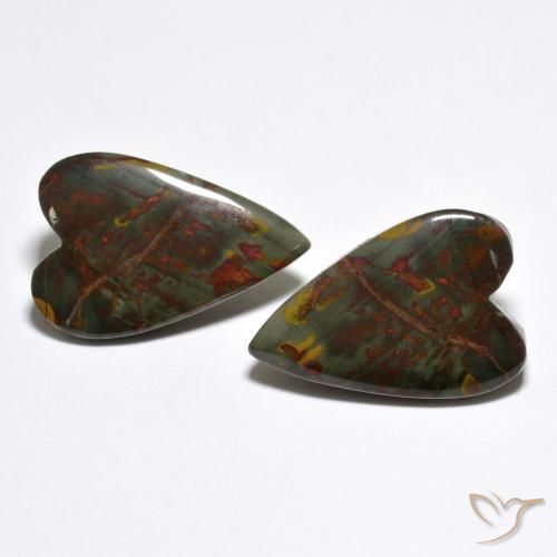 12.37 ct Heart Jasper, 18.3 x 12.4 mm From Indonesia, Photo A