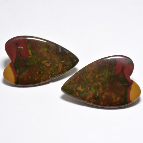 Multicolor Jasper Gem - 10.3ct Heart Cabochon (ID: 610156)