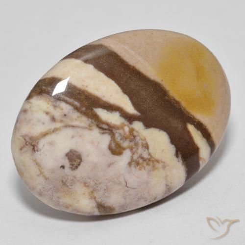 25.71 ct Multicolor Jasper Stone, Natural Jasper in Oval Cabochon Shape for Sale