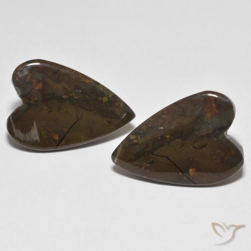 10.95 ct Heart Jasper, 18.4 x 13.1 mm From Indonesia, Photo A