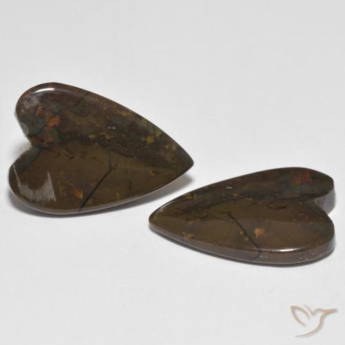 10.95 ctw Multicolor Jasper Stones, Natural Jasper in Heart Cabochon Shape for Sale