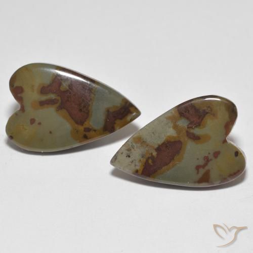 14.91 ct Heart Jasper, 19.5 x 12.9 mm From Indonesia, Photo A