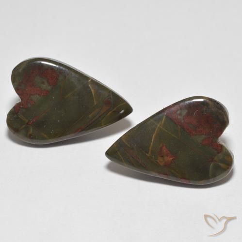 16.73 ct Heart Jasper, 19 x 13.2 mm From Indonesia, Photo A