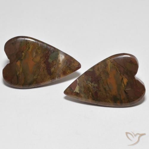 17.98ctw Natural Multicolor Jasper, Heart, Translucent