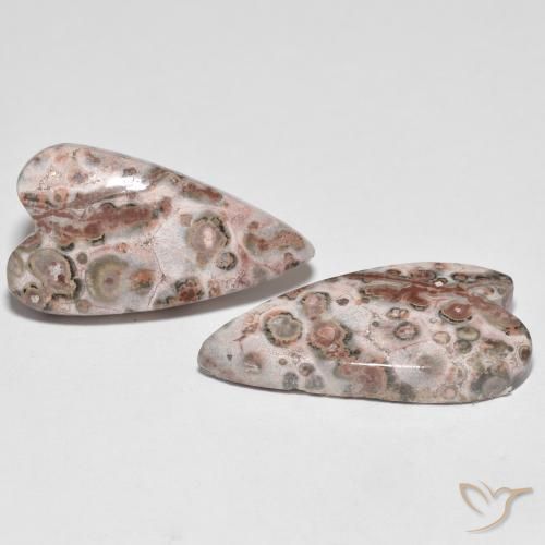 17.92 ctw Multicolor Jasper Stones, Natural Jasper in Heart Cabochon Shape for Sale