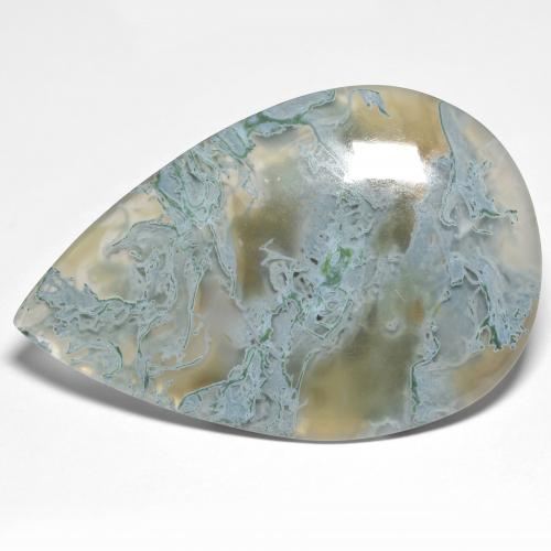 50.95 ct Multicolor Jasper Gemstone, Jasper Gem in Pear Cabochon Shape for Sale.