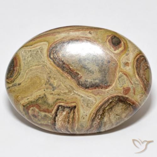 79.04 ct Multicolor Jasper Stone, Natural Jasper in Oval Cabochon Shape for Sale