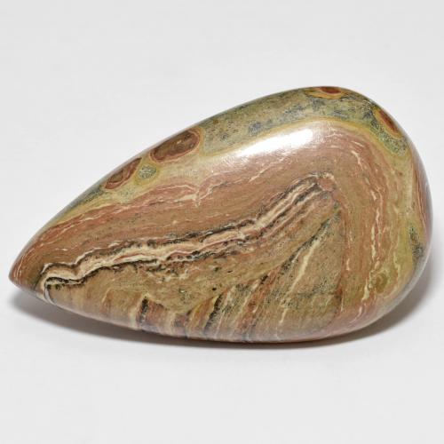 53.59 ct Multicolor Jasper Gemstone, Jasper Gem in Pear Cabochon Shape for Sale.