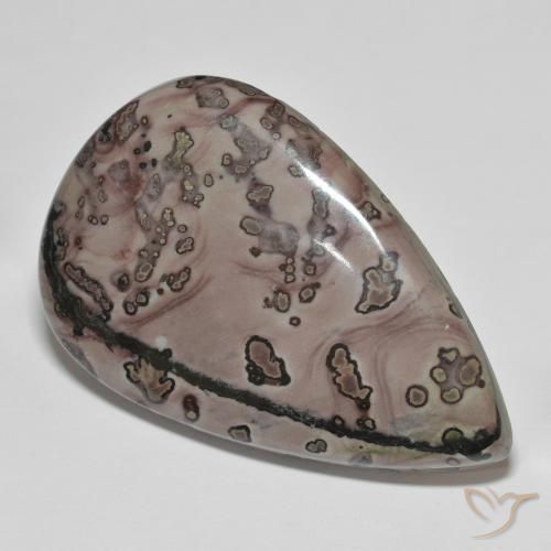 37.38ct Natural Multicolor Jasper, Pear Shape, Opaque