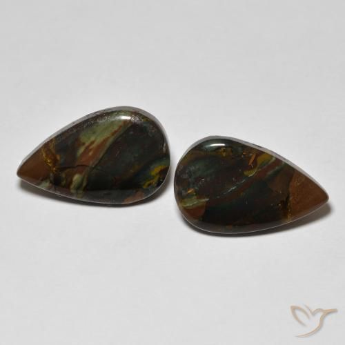12.68ctw Natural Multicolor Jasper, Pear Shape, Opaque