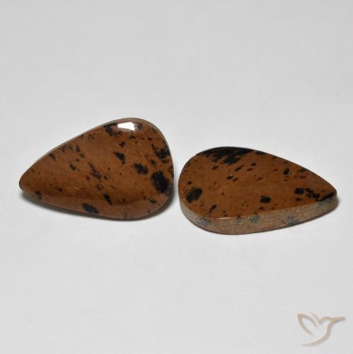 17.01 ctw Multicolor Jasper Stones, Natural Jasper in Pear Cabochon Shape for Sale