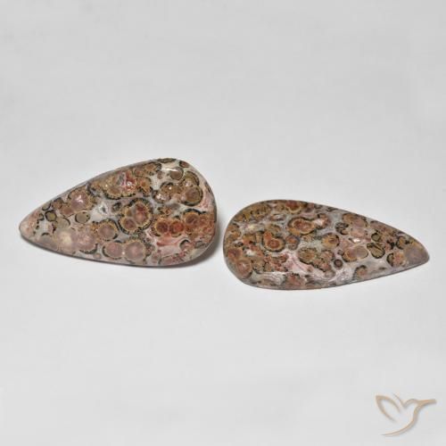 25.03 ctw Multicolor Jasper Stones, Natural Jasper in Pear Cabochon Shape for Sale