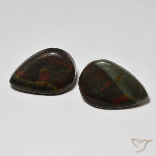 11.48ctw Natural Multicolor Jasper, Pear Shape, Opaque