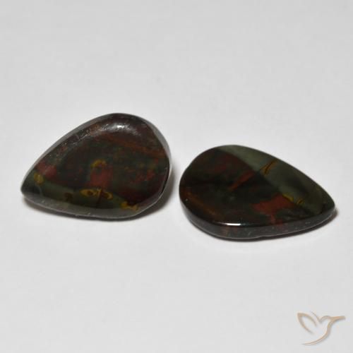 11.48 ctw Multicolor Jasper Stones, Natural Jasper in Pear Cabochon Shape for Sale