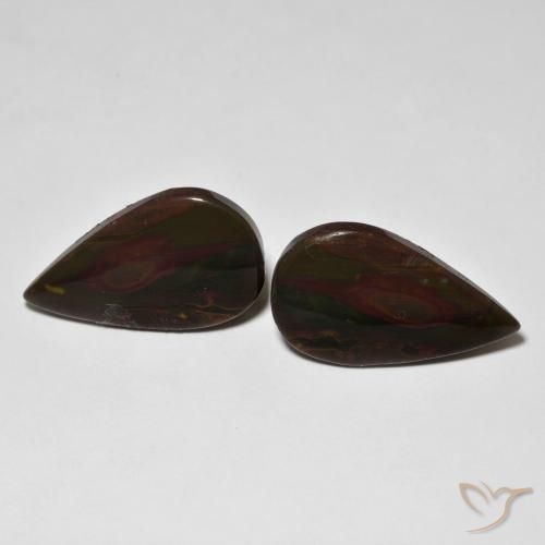15.42ctw Natural Multicolor Jasper, Pear Shape, Opaque