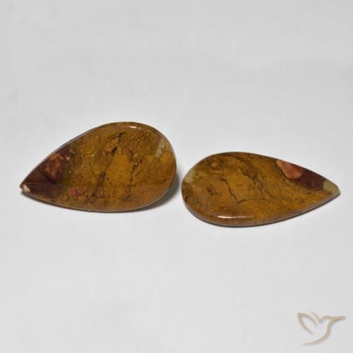 26.26 ctw Multicolor Jasper Stones, Natural Jasper in Pear Cabochon Shape for Sale