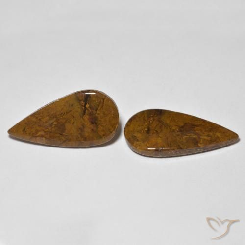 14.78 ctw Multicolor Jasper Stones, Natural Jasper in Pear Cabochon Shape for Sale