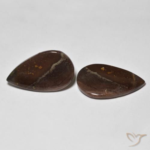 18.05 ctw Multicolor Jasper Stones, Natural Jasper in Pear Cabochon Shape for Sale