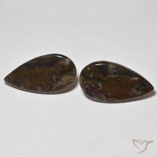 13.19ctw Natural Multicolor Jasper, Pear Shape, Opaque