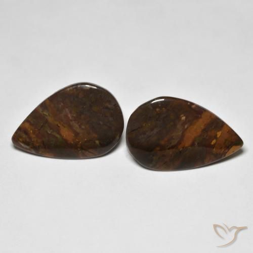11.59 ct Pear Jasper, 20.4 x 13.6 mm From Indonesia, Photo A