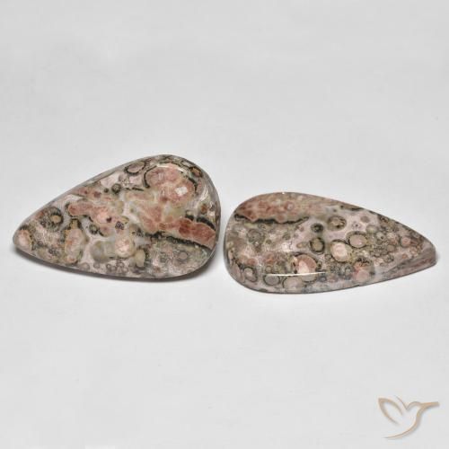 26.15 ctw Multicolor Jasper Stones, Natural Jasper in Pear Cabochon Shape for Sale