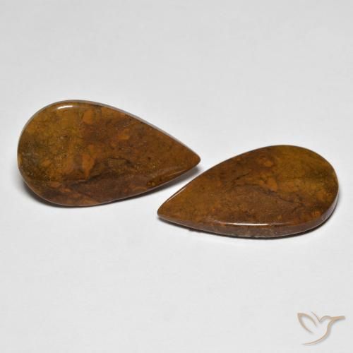 21.10 ctw Multicolor Jasper Stones, Natural Jasper in Pear Cabochon Shape for Sale