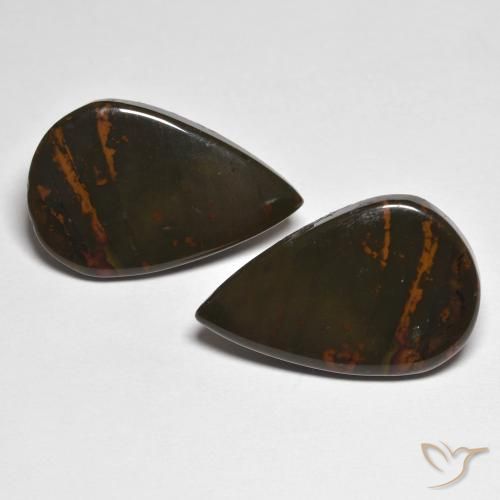 17.75ctw Natural Multicolor Jasper, Pear Shape, Opaque