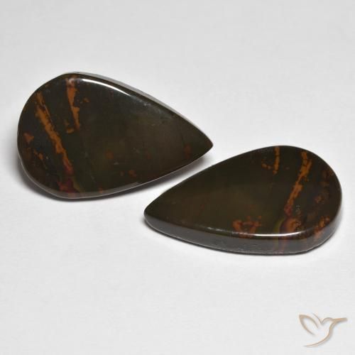 17.75 ctw Multicolor Jasper Stones, Natural Jasper in Pear Cabochon Shape for Sale