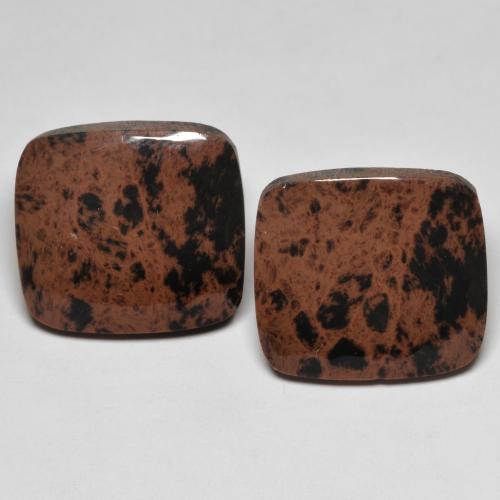 Matching Pair of 15.9 x 14.5mm Cushion Cabochon Multicolor Jasper, Weight of 20.82ct total / avg. 10.41ct each, Matching Jasper Pair in Opaque Clarity in Multicolor Color, Natural untreated gemstone, Mohs Hardness 6.5 - 7 suitable for daily wear jewelry, Photo A