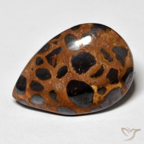 21.66ct Natural Multicolor Jasper, Pear Shape, Opaque