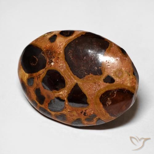 17.45 ct Multicolor Jasper Stone, Natural Jasper in Oval Cabochon Shape for Sale