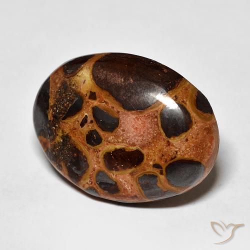 14.26 ct Multicolor Jasper Stone, Natural Jasper in Oval Cabochon Shape for Sale