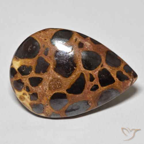 21.35 ct Multicolor Jasper Stone, Natural Jasper in Pear Cabochon Shape for Sale