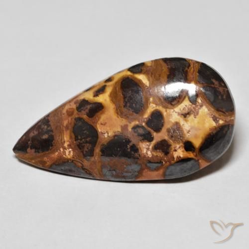 16.69ct Natural Multicolor Jasper, Pear Shape, Opaque
