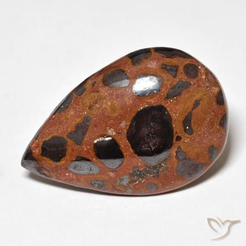 16.44ct Natural Multicolor Jasper, Pear Shape, Opaque