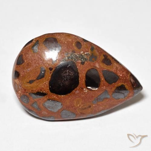 16.44 ct Multicolor Jasper Stone, Natural Jasper in Pear Cabochon Shape for Sale