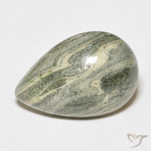 16.13ct Natural Multicolor Jasper, Pear Shape, Opaque