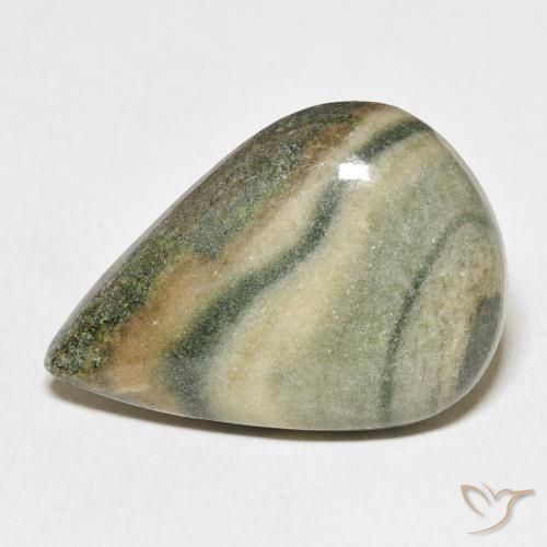 21.96ct Natural Multicolor Jasper, Pear Shape, Opaque