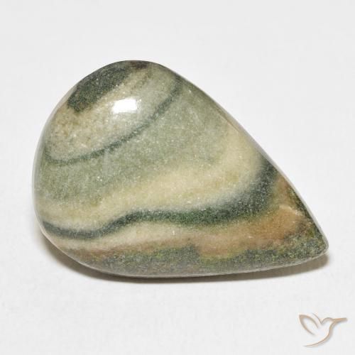 21.96 ct Multicolor Jasper Stone, Natural Jasper in Pear Cabochon Shape for Sale