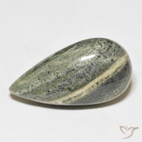 25.49ct Natural Multicolor Jasper, Pear Shape, Opaque
