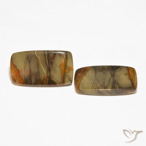 25.40 ctw Multicolor Jasper Stones, Natural Jasper in Cushion Cabochon Shape for Sale