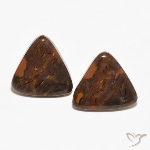12.01ctw Natural Multicolor Jasper, Trillion, Opaque