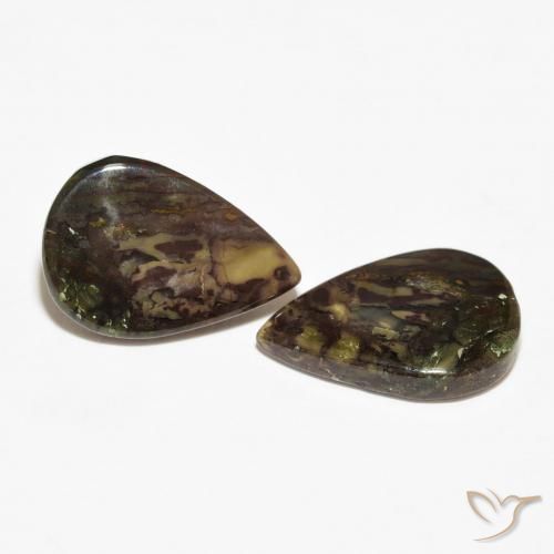 11.76 ctw Multicolor Jasper Stones, Natural Jasper in Pear Cabochon Shape for Sale