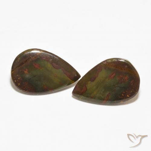 12.58ctw Natural Multicolor Jasper, Pear Shape, Opaque